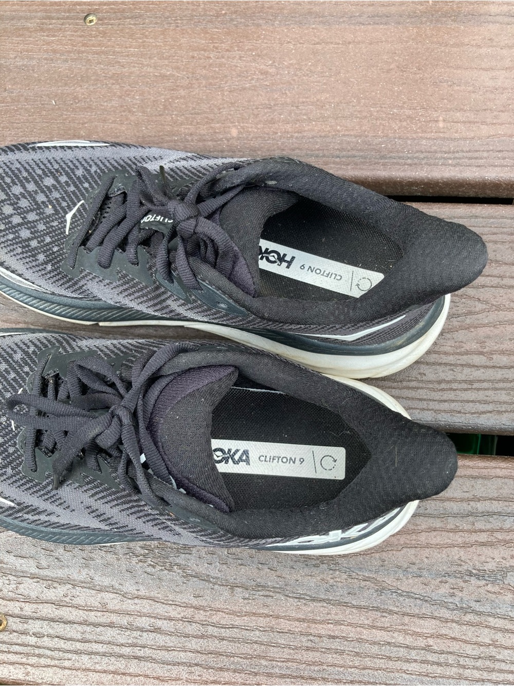 Hoka Clifton 9 Running Shoes for Women Black/White Size 8 B Sneakers - Picture 8 of 12